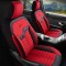 Set Huse Scaune Auto pentru Daihatsu Charade - Panda Londra, cu fermoare pentru bancheta rabatabila, rosu negru, 11 piese