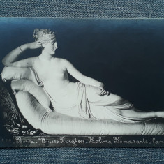 584 - Statuie clasica nud in Muzeul Borghese Roma / carte postala interbelica