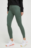 Dkny colanti femei, culoarea verde, neted