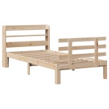 Cumpara ieftin Cadru de pat cu tablie, 75x190 cm, lemn masiv de pin