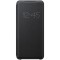 Husa Textil Samsung Galaxy S20 G980 / Samsung Galaxy S20 5G G981, Led View, Neagra EF-NG980PBEGEU