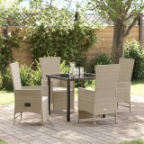 vidaXL Scaune de Grădină Reclinabile 5 pcs Bej 80 x 80 x 73 cm
