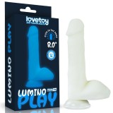 Dildo Fantezie Fosforescent Lumino Play, Alb, 20 cm, Lovetoy