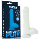 Cumpara ieftin Dildo Fantezie Fosforescent Lumino Play, Alb, 20 cm