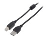 Cablu USB 2.0 A-B Aurit 3m Negru, Gembird