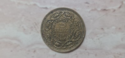 Tunisia - 5 franci 1946 foto