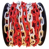 Lant de delimitare/avertizare SLC 6 mm, 25 m, din plastic, rosu-alb (Strend Pro)