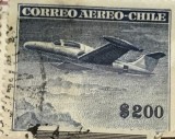 Timbre America Interbelica TMB1AMC Chile 200 pesos