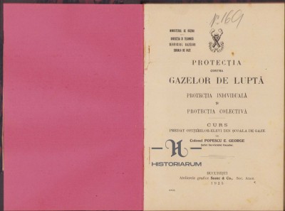 HST 17SP Protectia contra gazelor de lupta 1925 col Popescu foto