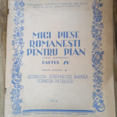 Georgeta Stefanescu Barnea, Cornelia Petrescu - Mici Piese Romanesti pentru Pian - ciclul elementar Caietul IV