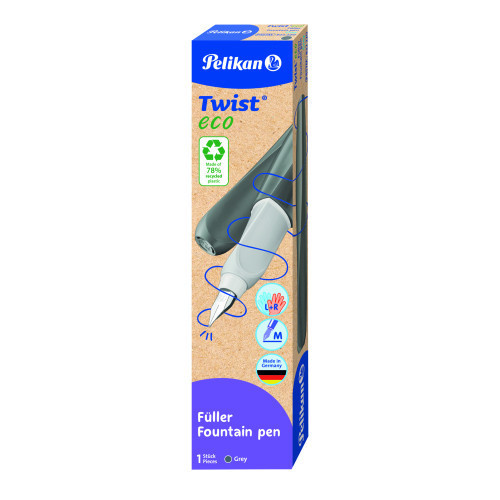 STILOU TWIST DIN MATERIAL RECICLAT, GRI DESCHIS, PENITA M, CUTIE CARTON