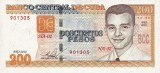 CUBA █ bancnota █ 200 Pesos █ 2018 █ P-130 █ UNC █