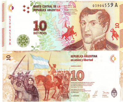 Argentina 10 Pesos 2016 P-360 UNC foto