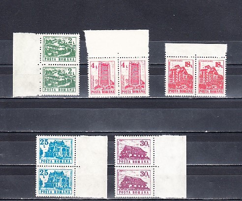 M1 TX6 4 - 1991 - Hoteluri si cabane (uzuale II) - perechi de cate doua timbre