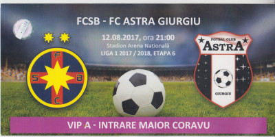 M5 - BILET ACCES PARCARE - FCSB STEAUA - ASTRA GIURGIU - 12 08 2017 foto