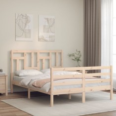 Gossi cadru de pat cu tablie, 140x200 cm, lemn masiv