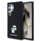 Husa Karl Lagerfeld Samsung Galaxy S24 Ultra Silicone, Karl&amp;Choupette, negru, KLHCS24LSMHKCNPK