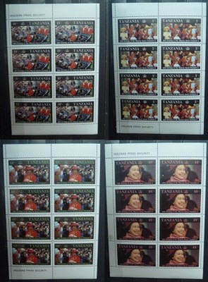 Tanzania 1987 Queen Elizabeth II 60th Birthday x 8 in blocks MNH S.636 foto