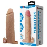 Prelungitor Penis Xerxes +7.5 cm cu Vibratii, TPE, Natural