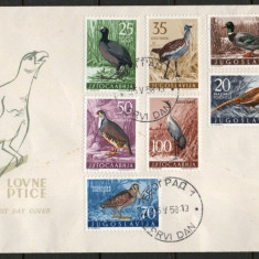 IUGOSLAVIA 1958 FAUNA PASARI FDC COTA MICHEL 50 EURO