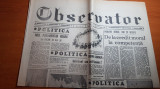Ziarul observator 15 februarie 1990-interviu victor rebenciuc si doina cornea