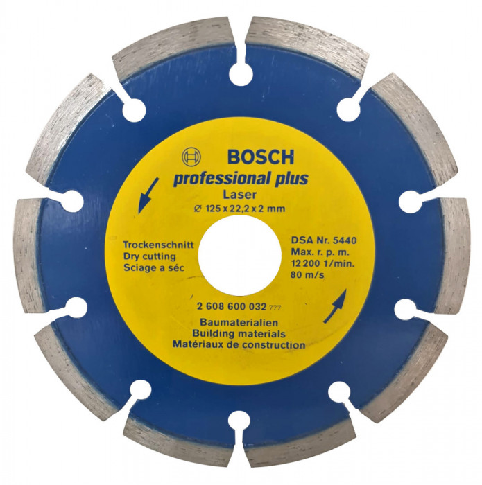 Disc diamantat pentru materiale constructii Bosch 125x22,23x2x7mm