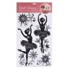 Autocolante Perete, Modecor, Balerine Flori, Culoare Negru/Gri, Set 4 Buc, Dimensiuni 32x50cm, Oem