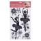 Autocolante Perete, Modecor, Balerine Flori, Culoare Negru/Gri, Set 4 Buc, Dimensiuni 32x50cm