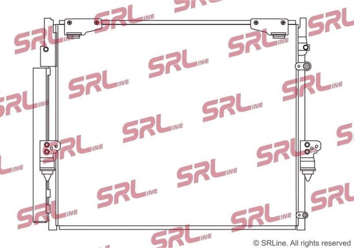 Condensator climatizare AC Toyota Land Cruiser 200 21, motor: 4.5 D-4D, 4.6 V8, 4.7 V8, Condensator cu uscator integrat, 670 x535 x16, SRLine, miez