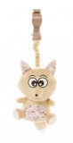 Jucarie Plus Carucior/Patut 4Baby SQUEEZE Vulpe Maro/Bej, 0+ Luni, Texturi Diverse, Sistem Montare Universal