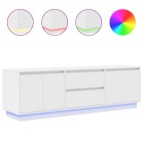 Cumpara ieftin Dulap TV cu lumini LED alb 160,5x41x50 cm