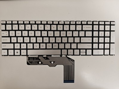 Tastatura Laptop, HP, Envy 17-CW, 17T-CW, TPN-C176, iluminata, argintie, layout US foto