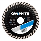 Disc diamantat Graphite 115 mm Turbo Wave pentru beton, piatra si caramida