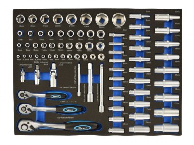 Set chei cu clichet 1/4&amp;quot;-1/2&amp;quot;, 80 piese, GEKO G10833A foto