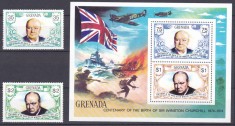 DB1 Centenar Churchill 1974 Grenada 2 v. + SS MNH