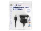 Adaptor USB 1.1 D-Sub 25pin soclu cu cablu USB A 1,8m