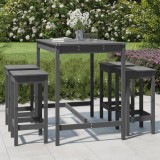 Set mobilier bar pentru gradina, 5 piese, gri, lemn masiv pin GartenMobel Dekor, vidaXL