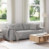 vidaXL Canapea de 3 persoane, gri nor, 180 cm, textil