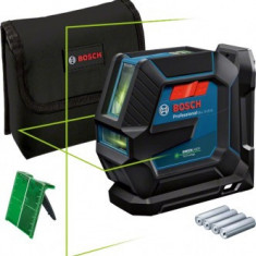 Bosch GLL 2-15 G + LB 10 + DK 10 Nivela laser cu linii verzi (15 m) + Suport universal + Clema de prindere pe tavan + Valiza - 4059952511078