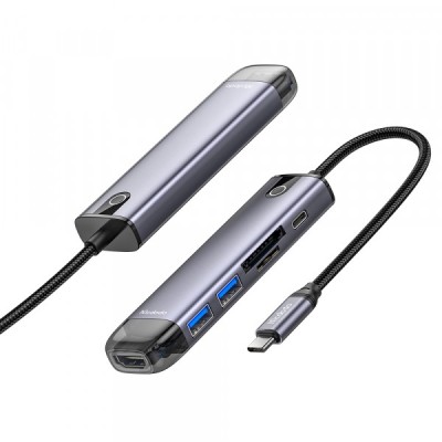 Hub USB-C McDodo HU-7740, 6in1, Gri foto