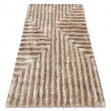 Covor FLIM 010-B1 modern shaggy, labirint - structural bej, 80x150 cm