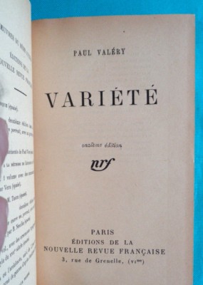 Paul Valery &amp;ndash; Variete ( 1924 ) foto