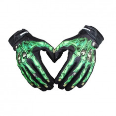 Manusi protectie rezistente la vant, termice, touchscreen, model oase-schelet, marime L, tip III, culoare negru cu verde foto
