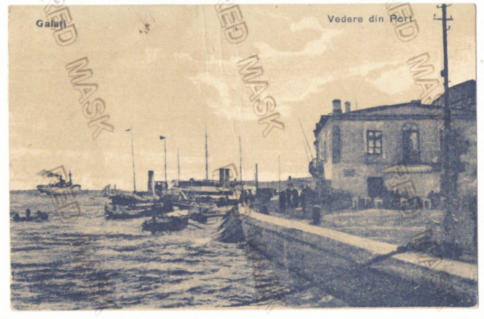 3209 - GALATI, Harbor, Romania - old postcard - used - 1927