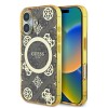 Husa pentru iPhone 16 - Guess IML Peony On 4G Background MagSafe (GUHMP16SH4PYEEW) - Brown