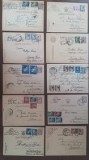 ROMANIA 1945-47 lot 10 intreguri postale Mihai I, francatură de inflatie 9x