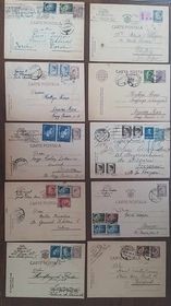 ROMANIA 1945-47 lot 10 intreguri postale Mihai I, cu francatură de inflatie