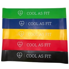 Set de 5 Benzi Elastice din Latex pentru Fitness, Yoga, Pilates, 5 Trepte de Dificultate pentru Antrenament Multicolor