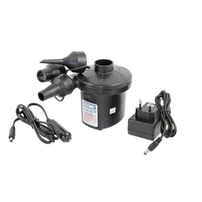 Pompa electrica portabila, Alimentare 12V/230V, 50W cu 3 varfuri de umflare