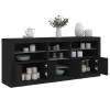 VidaXL Servantă cu lumini LED, negru, 181,5x37x67 cm